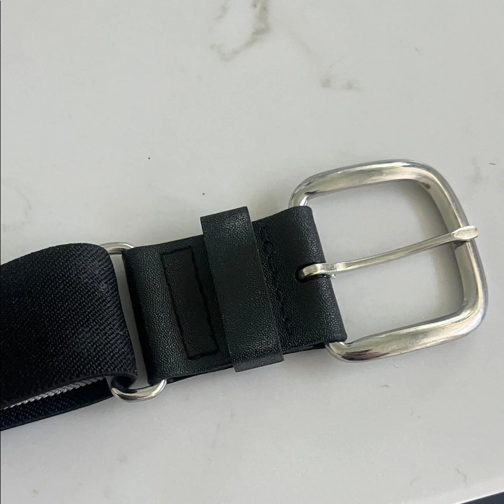 adidas Black youth baseball Belt with Silver Buckle